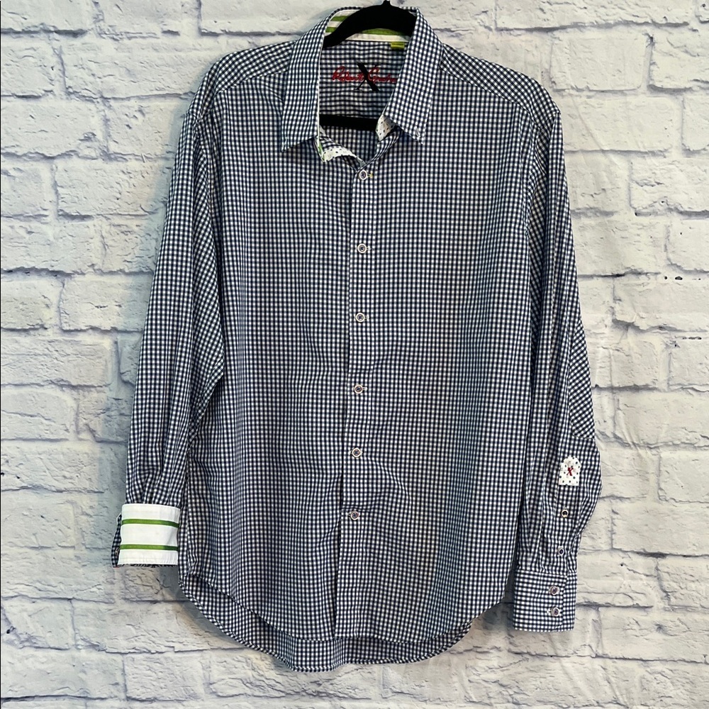 Robert Graham X Casual Button Down Shirt Size Large Tailored Fit Flip Cuffs